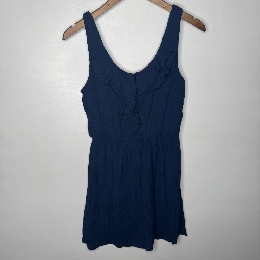 AS U Wish Navy Blue Sleeveless Dress with Ruffle Detail